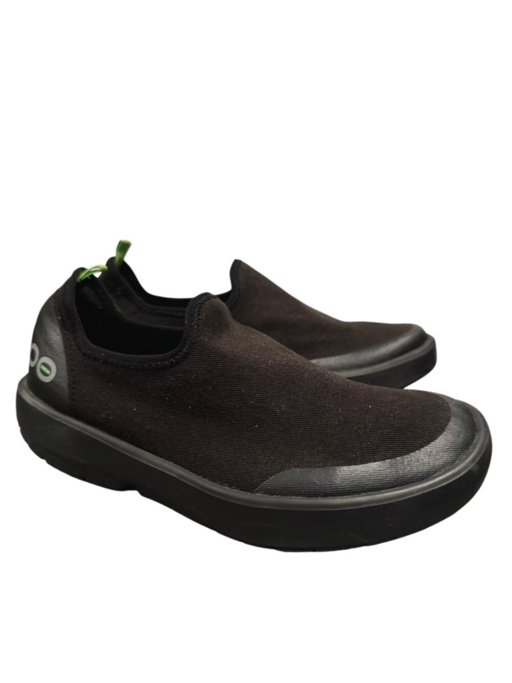 OOFOS OOmg eeZee Low Women's 7.5 EU 38.5 Black Recovery Slip On Shoes EUC